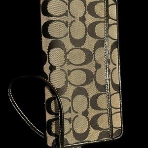 Black and grey coach wallet